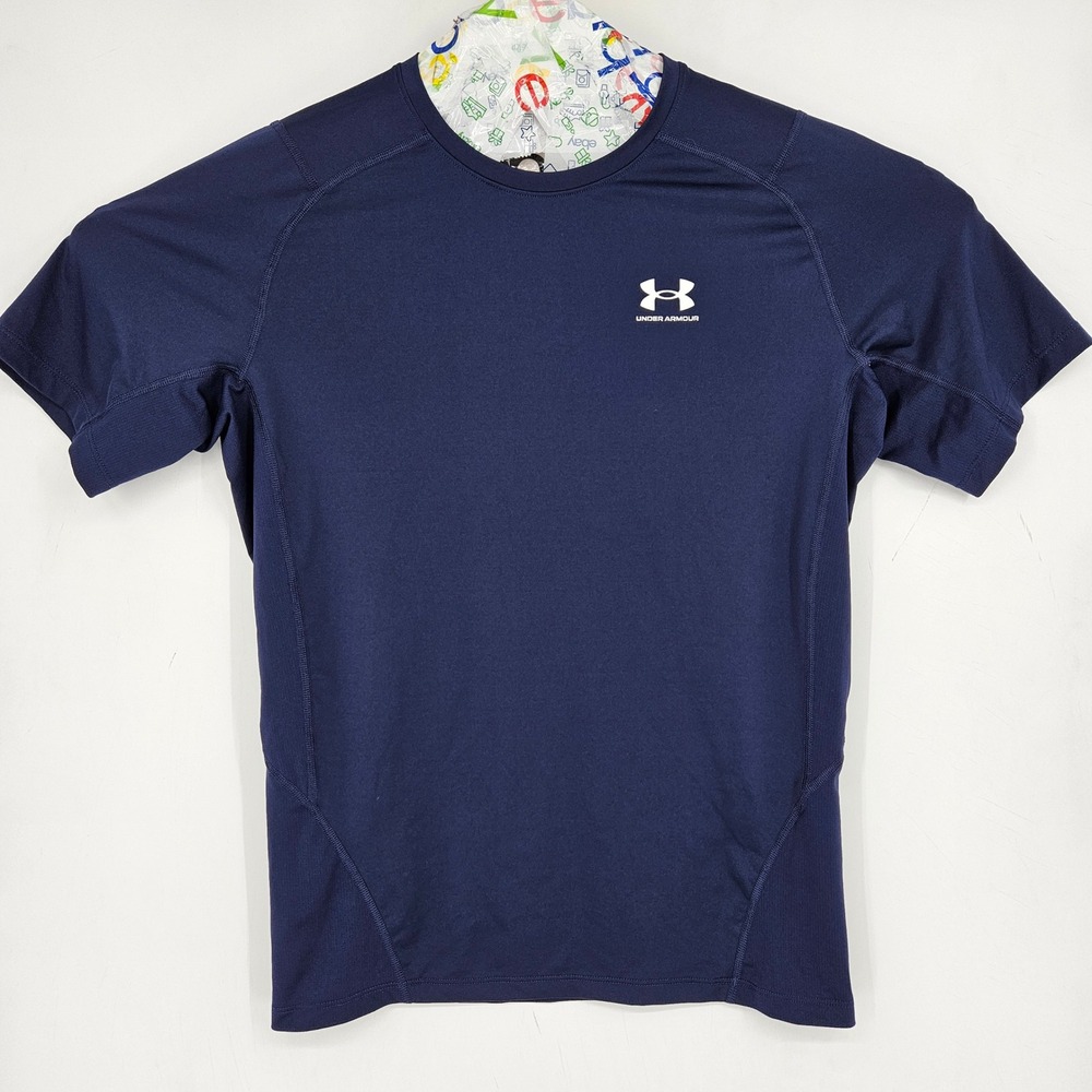 Under Armour Compression Shirt Mens 2XL Blue Heatgear Sports Football